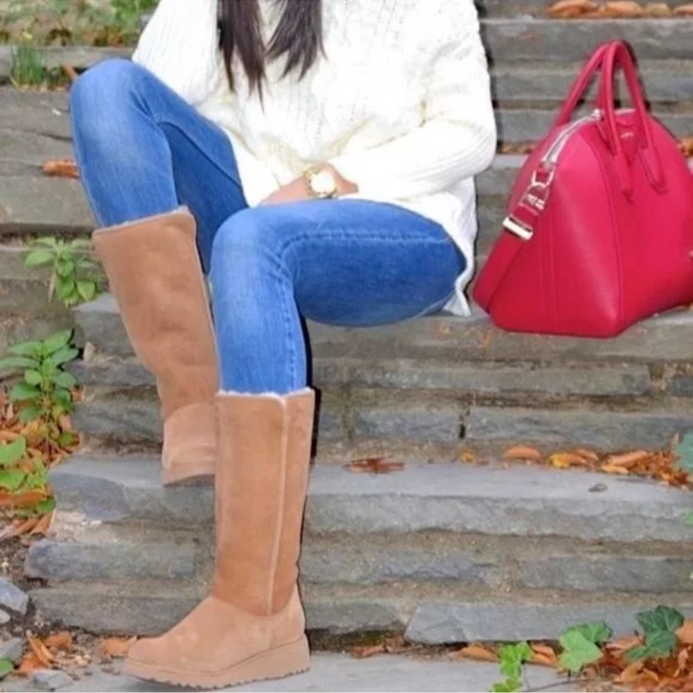 UGG®Women's Kara Slim Tall Demi Wedge Boots Suede comfy water resistant